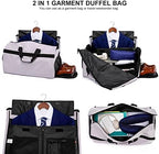 Travel Garment Bag Suit Bags for Men with Shoulder Strap & Shoes Compartment, Water Resistant Carry On Garment Duffle Bag - 2 in 1 Hanging Suit Garment Bags for Travel, Grey - Image 4