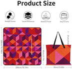 Large Waterproof Picnic Blankets Abstract Pattern Pink Red 78.7"x78.7" - Image 3