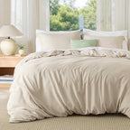 Bedsure Oversized King Duvet Cover, Soft Double Brushed Bedding Set, Beige by BEDSURE