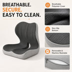 Ergonomic Memory Foam Seat Cushion for Tailbone Pain Relief, Suitable for Office Home Chair, Car and Wheelchair (Black & Gray(Oversized)) - Image 6