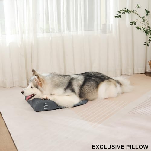 Dog Bolster Pillow for Extra Large Dogs, Benefit for Cervical Vertebra and Neck, Easy to Carry When Traveling, with High Resilience Foam, Machine Washable Cover＆Easy to Clean (Dark Gray, XL) - Image 2