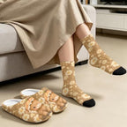 House Slipper and Socks Set for Women Warm Comfy Fuzzy Slipper with Crew Socks Plush Fuzzy Slippers for Indoor - Image 4