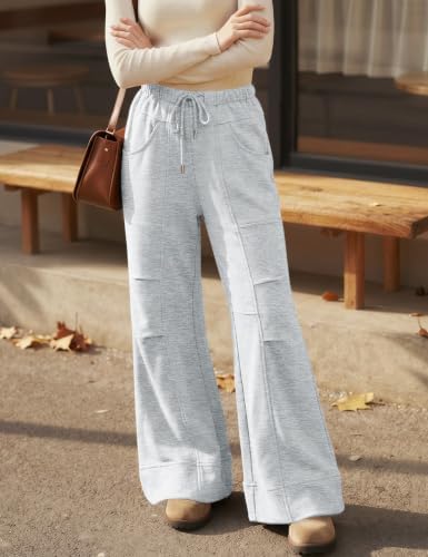 TARSE Womens Wide Leg Lounge Pant Baggy Flare Elastic Waist Sweatpants - Image 4