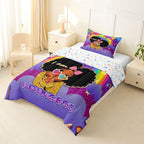 Erosebridal Black Girls Toddler Comforter Set African Princess Bedding Set Dreamy Rainbow Magical Comforter Cute Little Princess Bed Sets for Kids Melanin Bedroom Decor (1 Comforter, 1 Pillowcase) - Image 3