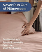 Queen Pillow Cases - 8 Pack Soft Pillowcase Covers - 20" x 30" (Mauve) - Image 5