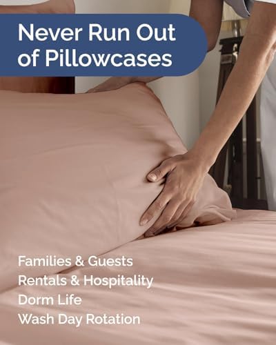 Standard Pillow Cases - 8 Pack Soft Pillowcase Covers - 20" x 26" (Mauve) - Image 5