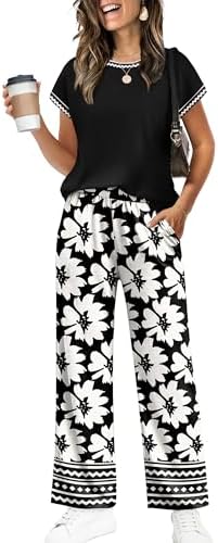 WIHOLL Two Piece Sets for Women Summer Spring Outfits Travel Cruise Resort Wear 2026 Beach Vacation Palazzo Pants Set by WIHOLL