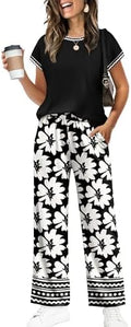 WIHOLL Two Piece Sets for Women Summer Spring Outfits Travel Cruise Resort Wear 2026 Beach Vacation Palazzo Pants Set by WIHOLL