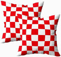 EMMTEEY Red White Gingham Checkered Pillow Covers 24x24 Set of 2 by EMMTEEY