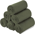 Fleece Throw Blanket Set Bulk for Travel Kids Outdoor Wedding Pet (Olive Green, Pack of 6 50x60 Inches) by SPEICALGLORY