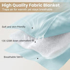 downluxe Down Alternative Blanket for Bed, Satin Trim, Queen, Cool Blue - Image 4