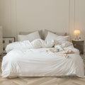 Luxlovery White Comforter Set Queen White Bedding Comforter Set Bed Sets Solid Blanket Quilts Hotel Collection Women Men Soft Breathable Queen Size 3 Piece Comforter by Luxlovery