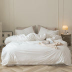 Luxlovery White Comforter Set Queen White Bedding Comforter Set Bed Sets Solid Blanket Quilts Hotel Collection Women Men Soft Breathable Queen Size 3 Piece Comforter by Luxlovery