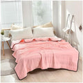 Summer Cooling Comforter, Lightweight Breathable Quilt, Double-Sided Cool Touch Fabric, Year-Round Use(Pink,79x90in) by Unknown