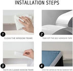 AJAZZ Self Adhesive Curtains 100% Blackout Shades Window Cover Sticky Curtain Portable Easy Open Black Out Curtains for Bedroom Living Room No Drilling (Light Blue, 47" W x 96" L 1 Panel) - Image 3