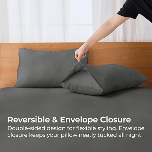 GOKOTTA Soft Pillow Cases King Size Set of 2, Luxury Silky Cooling Pillow Cases for Hot Sleepers, 100% Rayon Made from Bamboo, Envelope Closure and Reversible Pillowcases for Hair and Face(20"*36") - Image 6