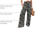 Angerella Womens Elastic High Waisted Palazzo Pants Casual Wide Leg Long Lounge Pant Trousers with Pocket - Image 4