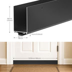 1-3/4'' x 48'' Aluminum Under Door Seal, Door Draft Stopper with Neoprene Rubber Insert, U-Shape Door Sweep to Block Cold Air, Dust, Pests, Rodent Proof for Interior/Exterior Doors (Black) - Image 2