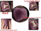 Fluffy Car Headrest Pillow Furry Long Wool Lumbar Auto Head Neck Support Pillow Cushion Natural Luxury Fur Warm Soft Comfort Winter - Image 5