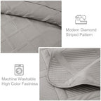 Exclusivo Mezcla 3-Piece Soft Quilts Queen Size Bedding Set, Light Grey - Image 5