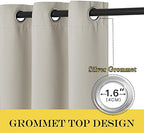 NICETOWN Sliding Door Curtains Extra Wide and Long, Thermal Insulated Large Curtain for Windows Energy Saving Patio Door Panel for Bedroom/Living Room (Natural, W100 x L120, 1 Panel) - Image 3