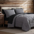 Coleman Queen Comforter Set Reversible Bed-in-a-Bag– Double-Sided Color Options, All-Season Comforter + Shams + Sheets – Perfect for Home, Cabin or Camp Use, Black/Gray by Unknown