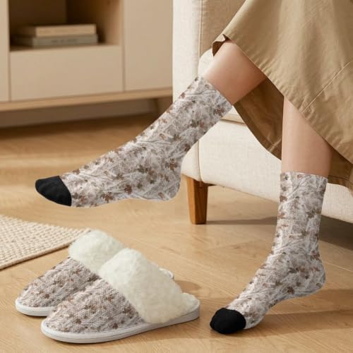 Fuzzy Slippers for Women Washable Cotton Slippers with Crew Socks - Image 3