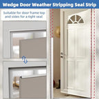 Wedge-Shape Window Weather Stripping Door Frame Seal 3Pcs×196” Brown - Image 4