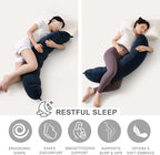Peallow(Pat. Pend) – Long Round Body Pillow for Adults, Bolster Pillow for Sleeping, Soft and Supportive Pillow for Sleeping & Lumbar Support (Teal Blue,47") - Image 5