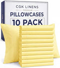 Standard Pillow Cases - 10 Pack Soft Pillowcase Covers - 20" x 26" (Yellow) by CGKUnlimited