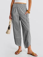 ANRABESS Womens Wide Leg Palazzo Capri Barrel Pants Cropped Trousers - Image 2