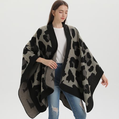 Lacavocor Women's Shawl Wrap Poncho Cape Cardigan Open Front - Image 4