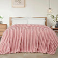 Exclusivo Mezcla Striped California King Fleece Bed Blanket, Pink by ExclusivoMezcla