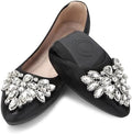 KUNWFNIX Women Ballet Flats Rhinestone Wedding Ballerina Shoes Foldable Sparkly Comfort Slip on Flat Shoes by KUNWFNIX