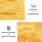 Exclusivo Mezcla Reversible King Size Quilt Bedding Set, Bright Yellow - Image 6