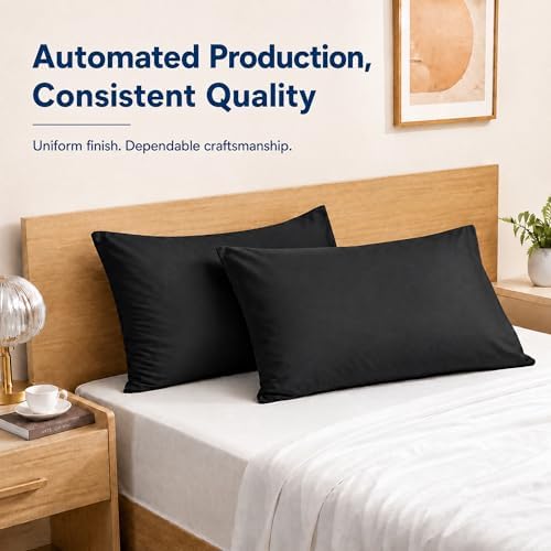ZPECC Bulk Black Pillow Cases Standard Size 24 Pack with Envelope Closure - Image 3