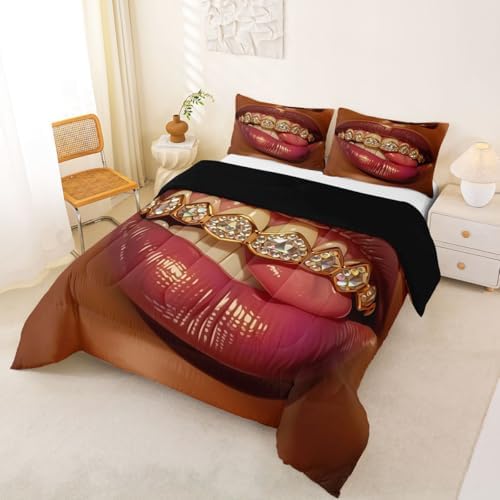 Erosebridal Black Girls King Bedding Set Luxury African American Comforter Set Soft Microfiber Black Woman Female Comforter for Teens Adult Melanin Bedroom Decor (1 Comforter, 2 Pillowcases) - Image 3