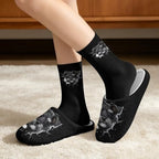Jeiento Winter Fuzzy Slipper and Crew Socks Warm Winter Shoes Lightweight Soft Cushion House Slipper Bedroom Shoes - Image 2