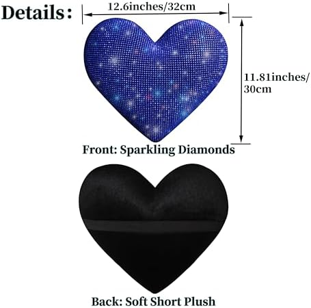Car Bling Pillows Automobile Headrest Neck Pillow Shiny Diamond Interior Accessories for Women, Girls and Ladies Car Nevk Pillow Rhinestone Universal Fit Blue 2 Pieces - Image 3