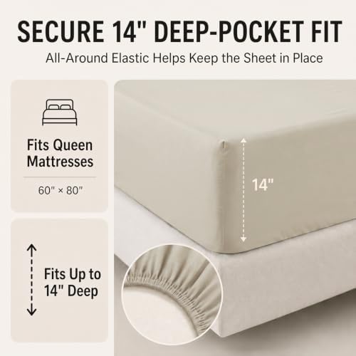 CozyLux Queen Comforter Set Oatmeal - 7 Pieces Bed in a Bag - Image 5