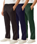 3 Pack Men's Mesh Sweatpants Open Bottom Lounge Workout Track Gym Pants by RealEssentials