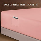 Elegant Comfort 1500 Premium Quality 4-Piece Bed Sheet Set - 18-24 Inch Extra Deep Pocket, Smart Storage Pockets, Wrinkle Free Ultra Soft 4PC Extra Deep Pocket Sheets, Twin/Twin XL, Dusty Rose - Image 6