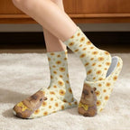 Womens Fuzzy Slipper with Socks Warm Cozy House Slipper and Socks Set Plush Winter Shoes for Indoor - Image 2