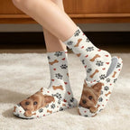 Jeiento Womens Fuzzy Slipper and Socks Winter Warm Gifts for Mom,Wam Cozy Indoor Socks Comfort Home Shoes - Image 2