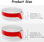 Silicone Weather Stripping, 3 inch (W) x 20 Ft (L) Door Draft Stopper, Windows Seal Strip for Gaps of Door and Windows, Garage Door Under Bottom, Sealing Tape Shower Doors Sweep, White - Image 3