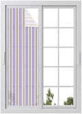 Window Privacy Film Frosted, Purple Brown Striped Reusable Static Cling Window Tints, Modern Farmhouse Vertical Stripes Heat Control Windows Films for Offices, Balcony, 29.5 x 118 Inches by Unknown