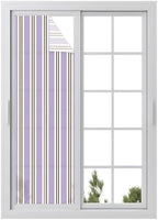 Window Privacy Film Frosted, Purple Brown Striped Reusable Static Cling Window Tints, Modern Farmhouse Vertical Stripes Heat Control Windows Films for Offices, Balcony, 29.5 x 118 Inches by Unknown