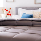Linenspa Down Alternative Comforter, Stone/Charcoal, Oversized King - Image 5