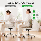 Ergonomic Back Support for Office Chair, Seat Cushion with Backrest, Adjustable Folding Floor Chair for Home, Gaming & Meditation (Brown) - Image 4