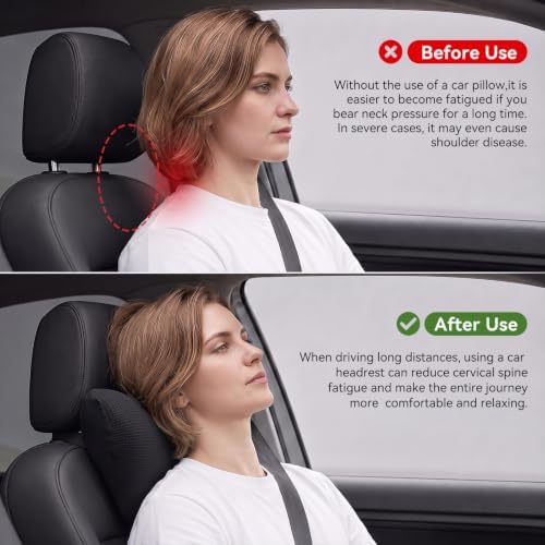 Definitely Comfy Car Headrest Pillow, Car Neck Pillow with Adjustable Strap - Image 6